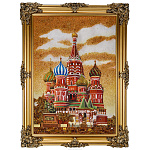 Картина янтарная "Храм Василия Блаженного" 60х80 см