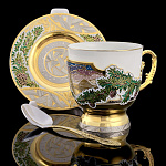  Златоуст Чайный набор с эмалью "Москва" 3 предмета  в П/У