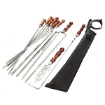 0069141/АА ШАШЛЫЧНЫЙ НАБОР в кожаном футляре (МАЛЫЙ КОЛЧАН)