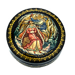 0071564/8*8см Лаковая миниатюра Палех ШКАТУЛКА "Морозко" ЛОГИНОВА