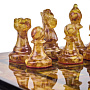 Шахматы с инкрустацией и фигурами из янтаря 30х30 см, фотография 6. Интернет-магазин ЛАВКА ПОДАРКОВ
