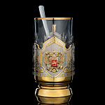 202752 Златоуст Подстаканник " Герб РФ" с эмалью