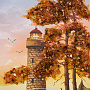 Картина янтарная "Пейзаж №8" 21х15 см, фотография 2. Интернет-магазин ЛАВКА ПОДАРКОВ
