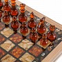 Шахматы с инкрустацией и фигурами из янтаря 34х34 см, фотография 4. Интернет-магазин ЛАВКА ПОДАРКОВ