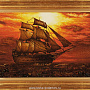 Картина янтарная "Корабль", фотография 1. Интернет-магазин ЛАВКА ПОДАРКОВ