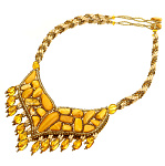 -007Н Украшения с янтарем КОЛЬЕ "БАГИРА МАТОВАЯ"