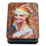0074698 Шкатулка принт  "Женский портрет " 8*10*3 см