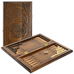 2120 НАРДЫ резные "ГЕРБ РФ" 20*40см ПРЯМЫЕ