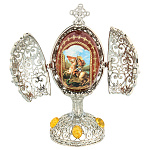 200064 Традиции ФАБЕРЖЕ Сувенир ЯЙЦО-ШКАТУЛКА РЕЗНОЕ ГЕОРГИЙ ПОБЕДОН РС-0739-09