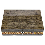 0069849 Янтарь ШКАТУЛКА "АЛЕКСАНДР" в кейсе кар. тонированная береза