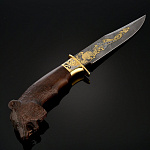 0012229 Златоуст Оружие сувенирное НОЖ SN-2 "МЕДВЕДЬ" (резная рукоять, ножны-кожа) NRG-0067