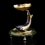 Икорница с позолотой и нефритом "Белуга". Златоуст