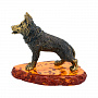 Статуэтка с янтарем "Собака Овчарка", фотография 1. Интернет-магазин ЛАВКА ПОДАРКОВ