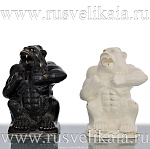 0029085-Ч-1л  Фарфор ШТОФ "ОБЕЗЬЯНА" черн/золот 1л 