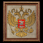 Панно "Герб РФ". Златоуст 35х32 см