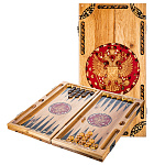 0070498 НАРДЫ янтарные "Герб РФ" 60*30 (янтарь,дуб,ясень)