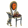 Статуэтка с янтарем "Кот и мышка на стуле", фотография 2. Интернет-магазин ЛАВКА ПОДАРКОВ