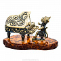 Статуэтка с янтарем "Кот с роялем", фотография 1. Интернет-магазин ЛАВКА ПОДАРКОВ