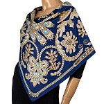   Сувенирный платок "РУССКОЕ ЗОЛОТНОЕ ШИТЬЕ" 90*90см состав: шелк 70% вискоза 30%