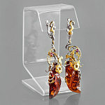 721064/сред. вес13-14гг-фианит  Серебро 925* СЕРЬГИ вст.Янтарь р/п