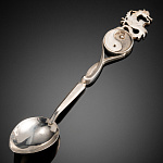 0015559-ДРАКОН Серебро 875° Ложка "ВОСТОЧНЫЙ ГОРОСКОП"  Sl 075 25