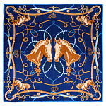 Платок "Конный клуб" искусственный шёлк 90x90 см