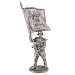 0066919 Олов.миниатюра некраш. 6-11мм Старшина Красной Армии с полковым знаменем. 1943-45 гг. СССР