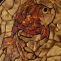 Панно из янтаря "Золотая рыбка" мозаичное, фотография 2. Интернет-магазин ЛАВКА ПОДАРКОВ