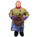 Коллекционная кукла ручной работы "Баба с корзиной"