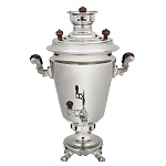 0074287/7л-рюмка Самовар жаровой  (латунный, никелирован)толстостен 7 л рюмка