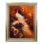 Картина янтарная "Белые павлины" 60х80 см