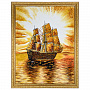 Картина янтарная "Корабль" 60х80 см, фотография 1. Интернет-магазин ЛАВКА ПОДАРКОВ