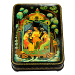 0044931/16*11см  Лаковая миниатюра Палех ШКАТУЛКА "Три девицы" Белова