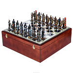 Шахматы коллекционные с фигурами из олова "Вторая Мировая война"