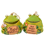 0027219 Сувенир КОЛОКОЛЬЧИК "Веселый ЖАБЫЧ" 9*7,5см цвета в ассортименте