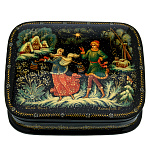 0071664/11*9см  Лаковая миниатюра Палех ШКАТУЛКА "По воду"КАМАРДИНА