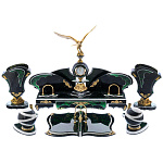 0039548/6785 НАСТОЛЬНЫЙ НАБОР "ОРЕЛ" змеевик мрамор бронза