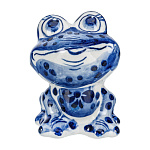 0078081 ГЖЕЛЬ Скульптура ЛЯГУШКА,  h=10см