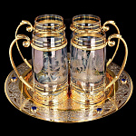 0029511 Златоуст НАБОР ПИВНОЙ "ОЛЕНИ": 4 КРУЖКИ на подносе в ПУ