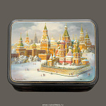 Художественная роспись Шкатулка "Виды Москвы"  12*10*3см/105