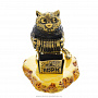 Статуэтка с янтарем "Кот уличный музыкат" (белый), фотография 2. Интернет-магазин ЛАВКА ПОДАРКОВ