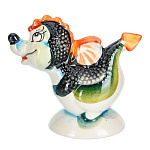 /9,5*9*6см Гжель Статуэтка Символ года 2024 "ДРАКОН" фарфор,цвет