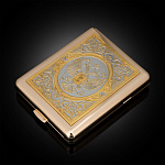 202677 Златоуст Портсигар ГЕРБ РФ, мал без чернения