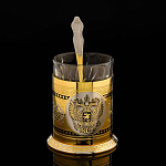 0049582 Златоуст Подстаканник с ложкой на подставке