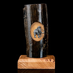 202839 ЭКРАН МАМОНТ, бивень мамонта, дер вязь, благород металл 8*13,5 см