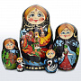 4554-5м-9см-р/цв Матрешка "СКАЗКИ"  в ассортименте 5 мест 9см, фотография 1. Интернет-магазин ЛАВКА ПОДАРКОВ