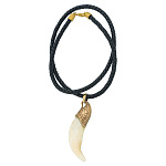 202921 АМУЛЕТ Клык волка, шнур, длина 7 см