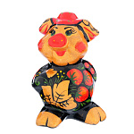 0039513 СГ 2019  Хохлома Сувенир ПОРОСЕНОК НАФ-НАФ керамика ок.6*6*10см 