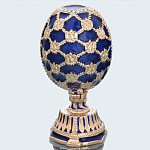 Традиции ФАБЕРЖЕ Сувенир ЯЙЦО пасх.малое"Решетка с СОБОРОМ." Е09-8С-05