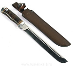 0012200 Златоуст Оружие сувенирное МАЧЕТЕ "Бизон -4" (кожа) алюм.